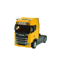 Modelo De Camión De Aleación De Latón 1/50 Para Niños Juguete De Simulación De Vehículo De Transporte De Ingeniería Con Retroceso Pull Back Cabeza De Contenedor Metal Para Niño - details 5