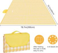 Manta de Pícnic, Manta para Picnic Impermeable 200x200CM, Mantel impermeable para Picnic, Tapete de Picnic Plegable con Asa, Apta para Hacer Senderismo, Viajar, IR de Acampada, Al Aire Libre y Fiesta - details 6