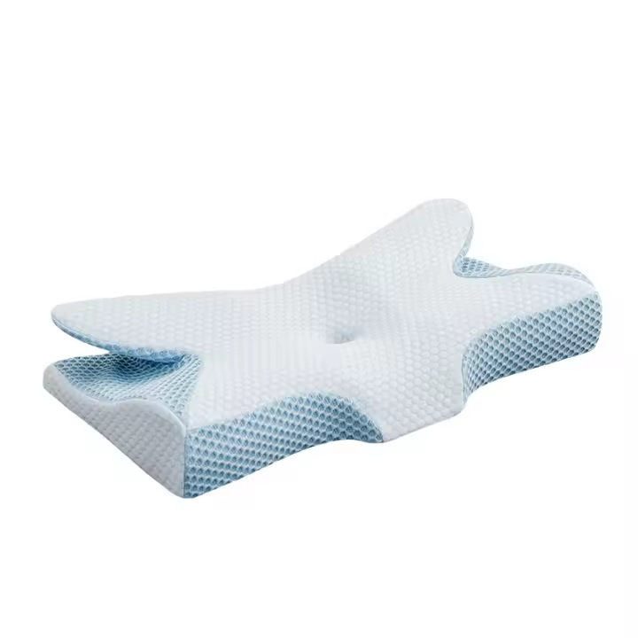 Almohada De Seda Helada En Forma De Mariposa Ergonómica Con Recobrimento De Algodón Para Protección Cervical Ayuda Al Sueño - 1
