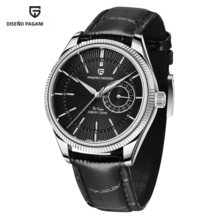 Reloj De Cuarzo Para Hombre PAGANI DESIGN PD-1689 VH65 Lujo Acero Inoxidable Cristal De Zafiro Resistente Al Agua 20Bar Reloj De Pulsera De Cuero Fashion & Casual - 1