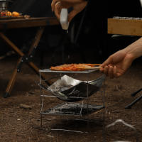 Estufa De Campaña Bonfire Portátil Para Acampar Y Jardines Al Aire Libre Con Grill De Acero Inoxidable Plegable Para Combustible De Madera - details 1