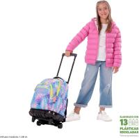 Mochila con Ruedas TOTTO Modelo Renglones, 32 x 45.5 x 18 cm, Capacidad 26,21L, Porta PC 14", Bolsillo Botella, Manija Telescópica, Correas en S, Resistente, Estampado Prisma - details 0
