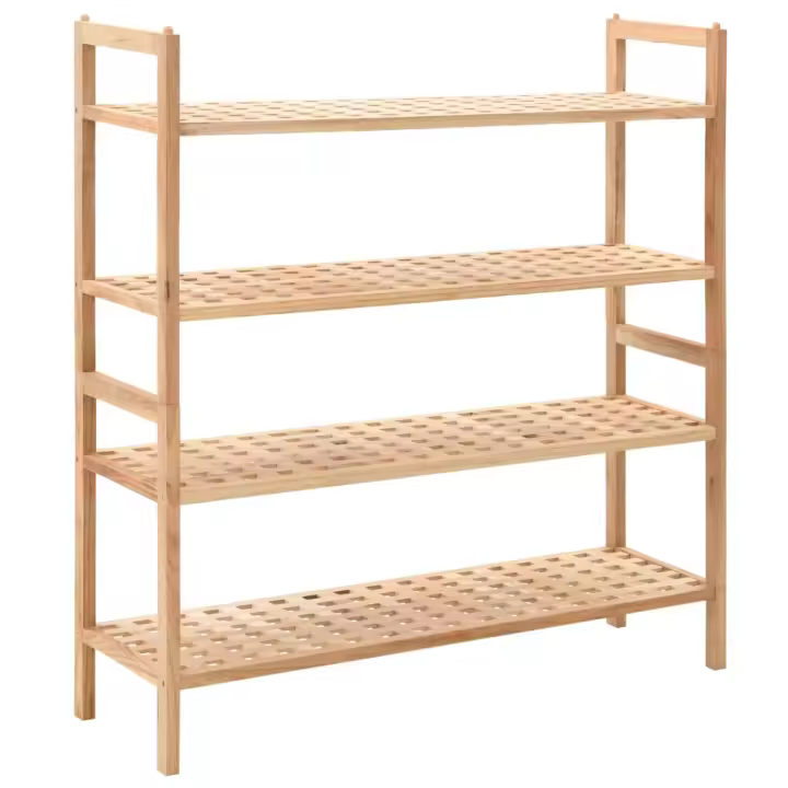 vidaXL Zapatero de madera maciza de nogal 69x26x81 cm - 1