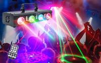 Proyector De Luz Disco DJ 3D Con 4 Lentes 9 LED Láser Strobe DMX Barra De Lámparas Para Fiestas KTV Sala De Baile Decoración De Cumpleaños Luz De Escenario - details 1
