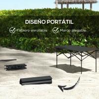 Outsunny Mesa de Camping Plegable de Metal con Tapa Enrollable y Bolsa de Transporte Mesa de Picnic Portátil para Acampar Senderismo Playa Barbacoa 95x55x50 cm Negro - details 3