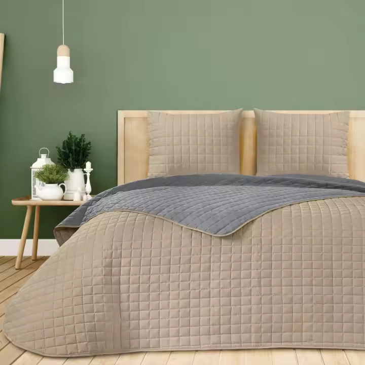 Colcha Bouti Reversible Albir Itziar Cosida Cuadros Hotel - 1