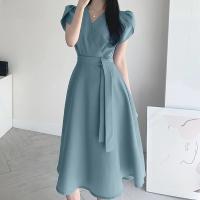 Vestido De Verano Elegante ZANZEA Para Mujer Moda OL Trabajo Corto Manga Vestido Casual Sólido A-Line Kaftan Sarafans Robe Femme - details 1