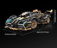 Nueva Super Coche Deportivo 1000+PCS Kit De Bloques De Construcción Modelo a Escala 1:14 Regalo De Navidad Para Niños Y Adultos - details 8