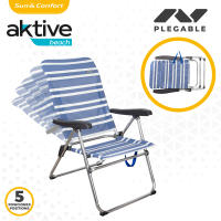 Pack ahorro 2 sillas playa Mykonos multiposición antivuelco 47x63x93 cm Aktive - details 2