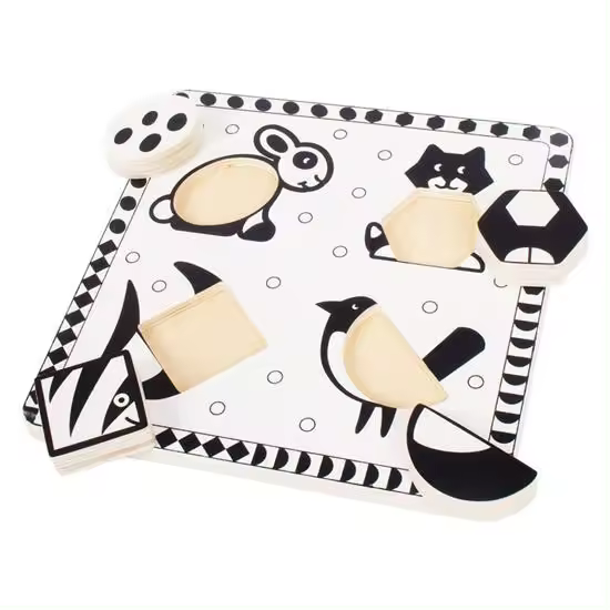 Puzzle Mascotas Blanco Negro - 1