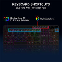 Combina De Teclado Inalámbrico Y Ratón Con Iluminación Retroiluminada Tamaño Completo Ergonómico Con Soporte Para Teléfono Y Tableta 2.4G Ratón Para PC Y Laptop - details 3