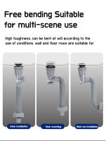 Tubo De Desagüe Horizontal Y Vertical Anticongelante Y Antiolor Para Baño Y Cocina Tubo De Esguinces Universal De Cocina Y Baño Material PP - details 4