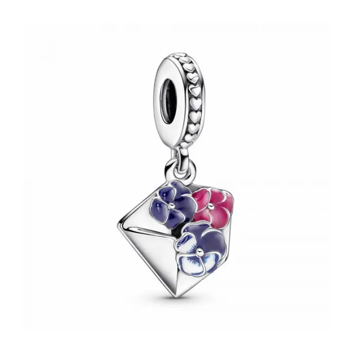 Charm Colgante Sobre con Flores Pensamiento - 790787C01 - 1