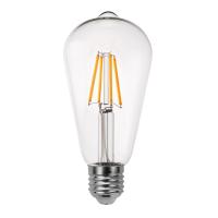 Bombilla pebetero decorativa de la serie FILAMEN de cristal con terminación TRANSPARENTE. Casquillo E27. Se caracteriza por tener 8W de potencia, 850 lúmenes y 2700ºk de color de luz cálida. Tiene unas dimensiones de 14x6,5x6,5 cm. De estilo retro vintage - details 1