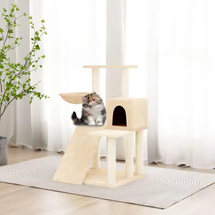vidaXL Rascador para gatos con postes de sisal 82 cm Color Crema,  Gris claro,  Gris oscuro y mas - 1