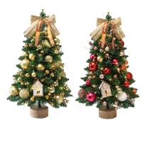 Árbol De Navidad De Escritorio Realista 45cm Adorno De Festividades Para Hogar Oficina Dormitorio Barra Decoración De Navidad Artificiales - details 0
