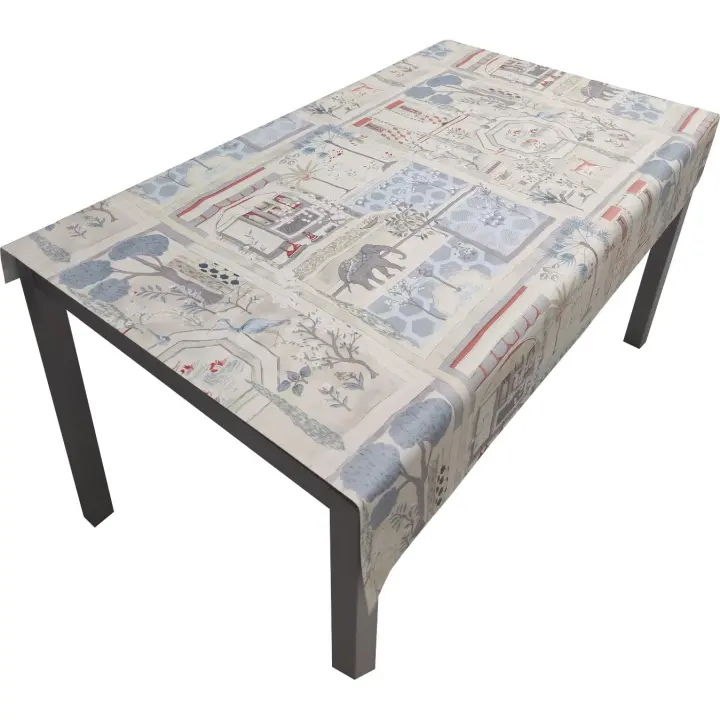 Comercial Candela Hule Mantel Mesa Comedor Cocina PVC Antimanchas Impermeable Diseño Hindú Elefantes - 1