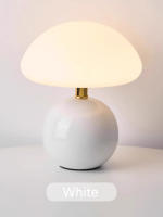 Lámpara De Mesa En Forma De Setas Blancas Con Cuerpo De Hierro Luz LED Moderna Para Decoración De Habitación Y Comedor - details 13