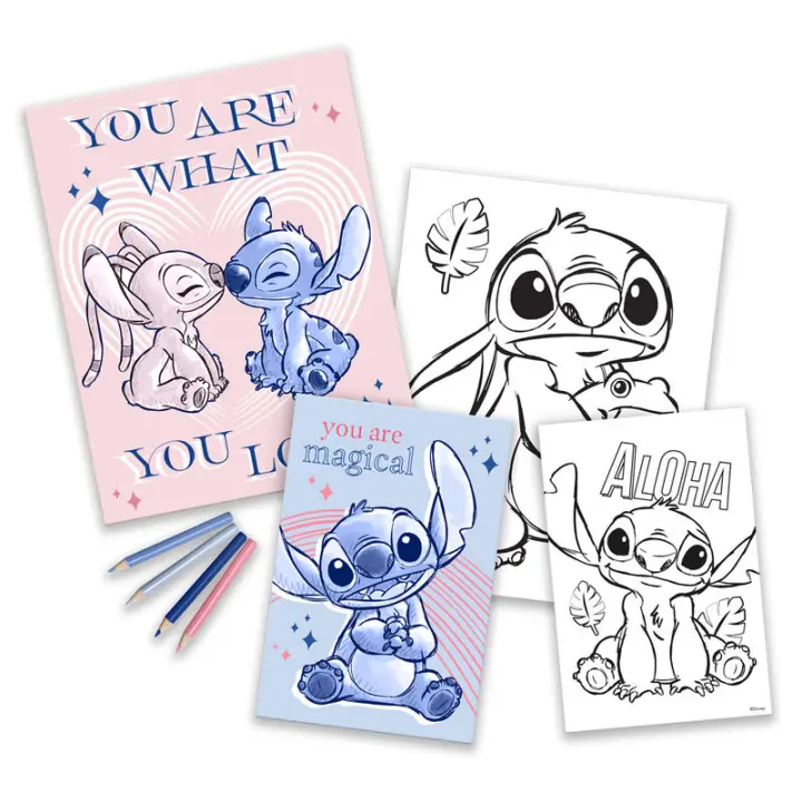 Set Colorear Stitch, Con lápices de colores Stitch + Láminas, Stitch You Are Magical, Kids Euroswan - Kiglam - 1
