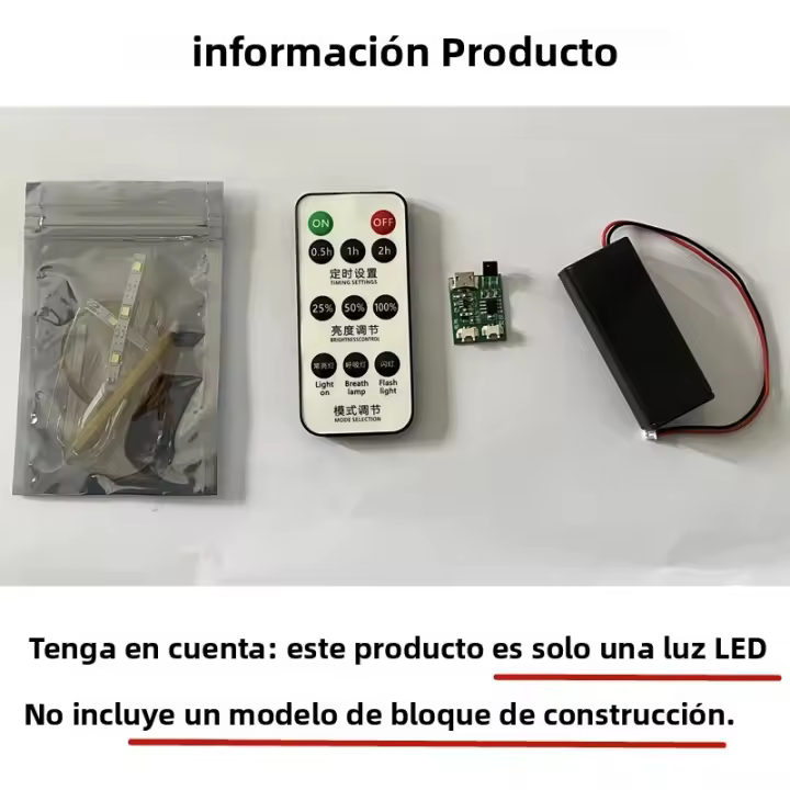 Kit De Luz LED BYB Para Bloques De Construcción Piranha Plant Decorativa Con Control Remoto Incluido Compatible Con Lego - 1