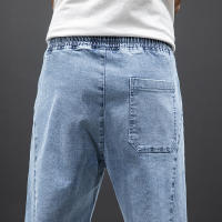 Pantalones De Jeans Cargo Azul Negro Para Hombre Estilo Callejero Primavera Verano Pantalones Harem Baggy Talla Grande Con Bolsillos Midweight - details 8