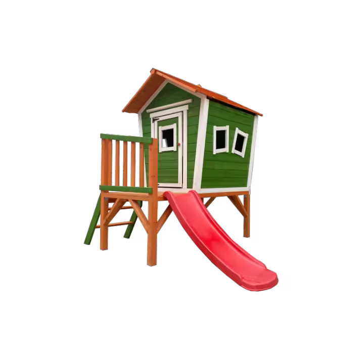 Casita de madera infantil Diversity con tobogán y escaleras producto con certificado FSC de la marca ATAA - 1