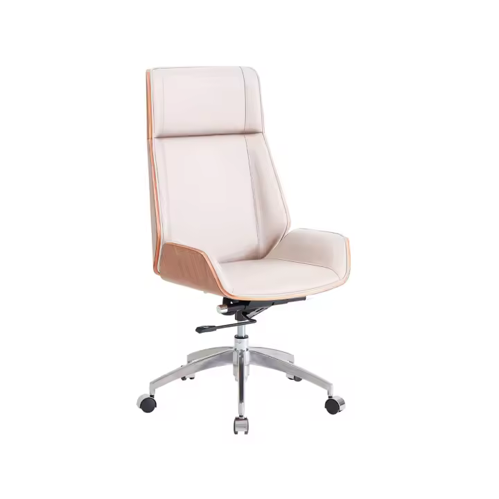 Sillón giratorio Ulrich regulable asiento tapizado símil piel 111-117x64x64 cm Adec - 1