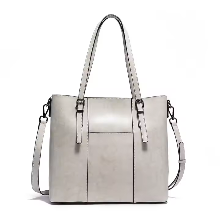 Bolso De Hombro Para Mujer Zency De Cuero Genuino De Alta Calidad Lujo Diseñador Gran Capacidad Bolso De Mano OL Tote De Cuero Vacío - 1