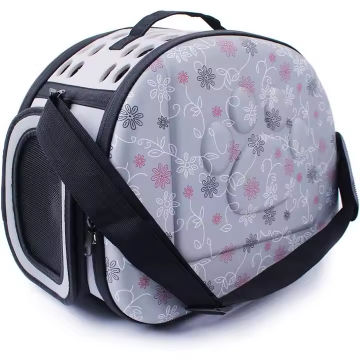 Bolsa de transporte de mascotas para perro gato conejo transpirable extraíble lavable (gris) - 1