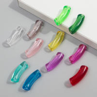 15pcs Cuentas De Acrílico Colores Variados Tubo De Bambú Grueso 11mm Codo Transparente Para Creación De Joyería Pulseras Y Collares DIY - details 15