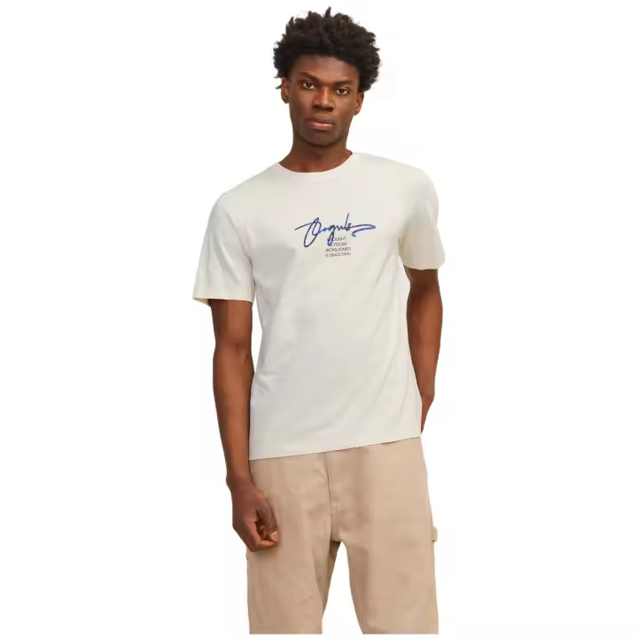 Camiseta marca Jack & Jones modelo 12255452-Buttercream para hombre en color negro - 1