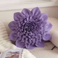 Funda de almohada con flores tridimensionales, color sólido, flor de roca, lirio de agua, cojín para mesita de noche, almohada para ventana salediza - details 0