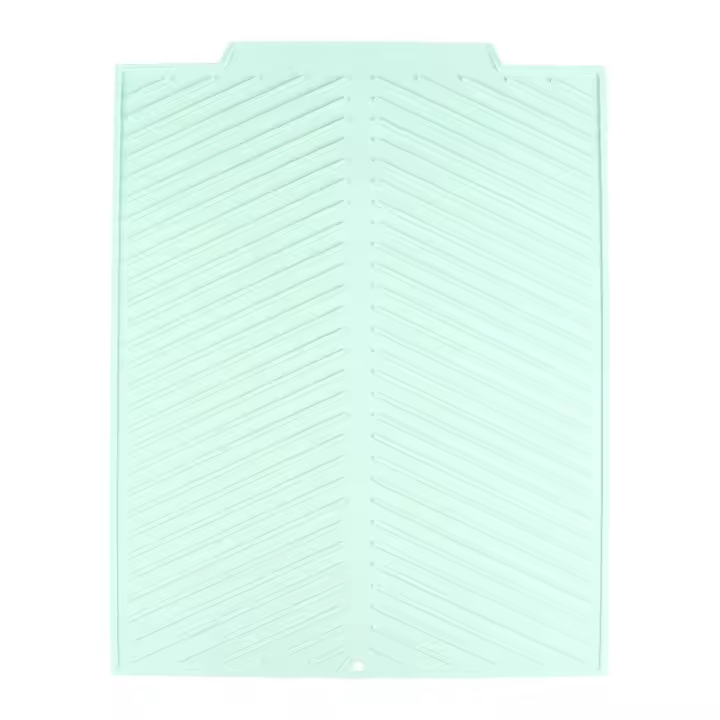Alfombrilla de silicona para drenaje de vajilla, alfombrilla de cocina antideslizante y respetuosa con el medio ambiente, alfombrilla de drenaje con ranura de drenaje densa (tamaño pequeño) - 1