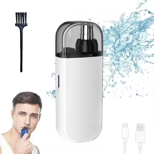 Pikapipy - Recortador de pelo de nariz portátil, Recortador de pelo de nariz Pikapipy, 2024 Nuevo Recortador de nariz Pikapipy, Recortador de pelo de nariz portátil eléctrico impermeable Ipx7 con tapa protectora contra el polvo (Negro 1 pieza) - 1