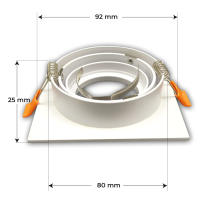 LED ATOMANT Aro de Aluminio Cuadrado para Bombilla Gu10/dicroica Corte 80mm Basculante | Bombillas Leds | Diseño Elegante - details 0