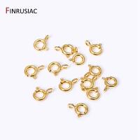 Prensa De Resorte De Latón Plateado En Oro 14k/18k Para La Fabricación De Joyas Abrazaderas De Lobster Redondas Para Pulseras Y Collares DIY - details 7