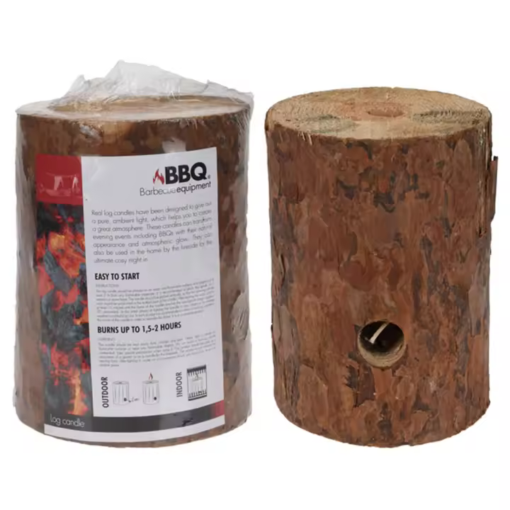 Bbq BBQ Vela Tronco Madera 20x15 Cm Duración 1.5/2 Horas - 1
