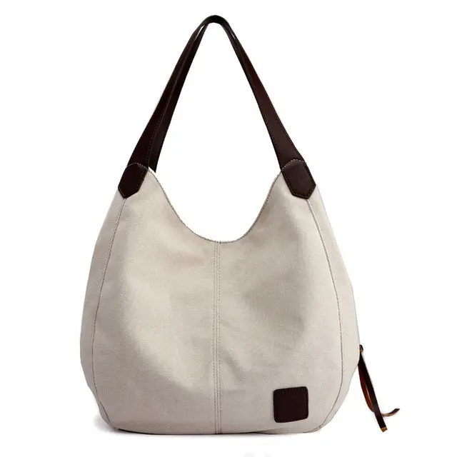 Bolso De Hombro Para Mujer Yogodlns Vintage De Lona Gran Capacidad Bolso Casual Con Manija Nueva Moda Bolso De Compras Para Dama - 1