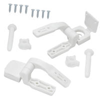 Paquete De 1 Pared De Inodoro En Plástico Blanco Con Tapa Y Resorte Reemplazo Con Tornillos Y Tornillos Apto Para Inodoros Y Baños Herramienta Pequeña - details 1