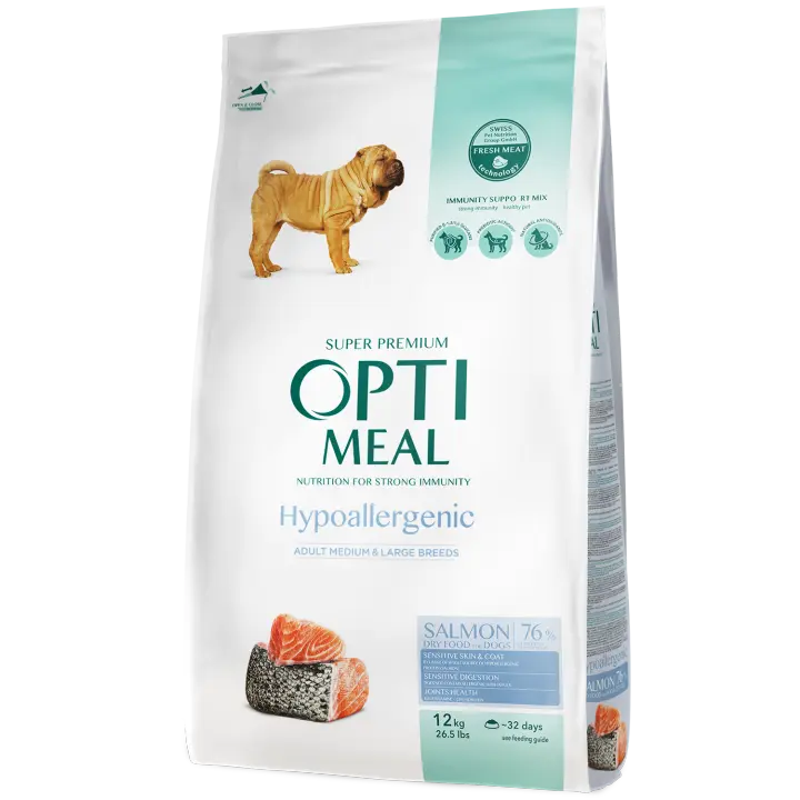 Pienso seco completo hipoalergénico para  perros adultos de razas medianas y grandes OPTIMEAL- salmon - 1
