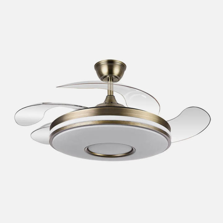 FABRILAMP - Ventilador Dani 59w 7200lm Cuero 4 Aspas Desplegables 108d 3000-4000-6000k Remoto — oferta en Miravia