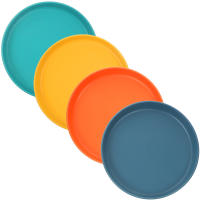 Juego De 4 Tazas De Alimentos Para Gatos Con Diseño De Gato Anti-Fatiga Platos Planos Para Acuarela Y Alimentos Dish Para Mascotas Interiores Material PP Resistente - details 7