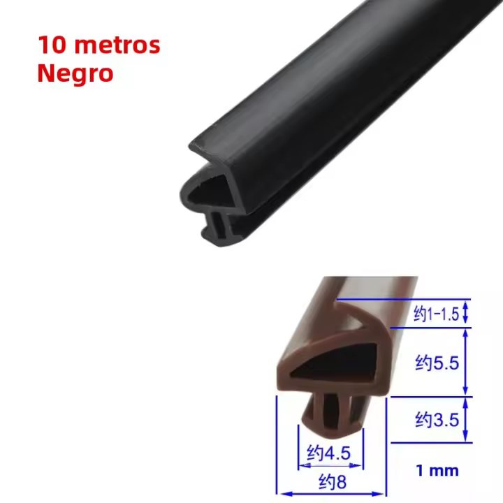 Tira De Sellado De Goma EPDM Para Ventanas Y Puertas De Vidrio 10M PK Impermeable Y Antirruido Tipo Acero Resistente Al Viento - 1