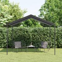 vidaXL Carpa acero y tela gris antracita 3x3 m - details 0
