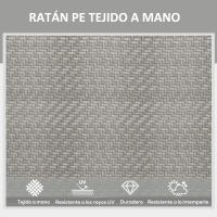 Outsunny Tumbona de Ratán Reclinable Plegable Tumbona de Jardín con Respaldo Ajustable en 5 Niveles y Marco de Acero Carga 150 kg para Patio Terraza Gris Claro Degradado - details 9