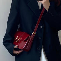 Bolso De Hombro Retro De Cuero Patentado Para Mujer Con Correa Ajustable Y Cierre De Flap Bolso Satchel De Color Sólido Bolsa De Axila Cruzada - details 6