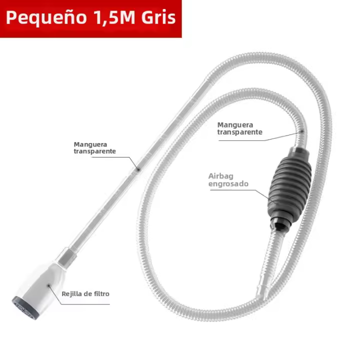 Nuevo Cambiador De Agua Para Acuario Con Lavadora De Arena Bomba De Agua Sifón De Plástico Manual Para Limpieza De Tanque De Peces - 1