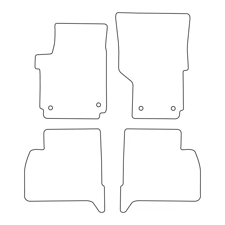 Juego de alfombrillas de terciopelo para Volkswagen Amarok 2010- - acabado negro - 1