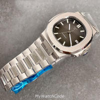Reloj Automático Tandorio Design Para Hombres Con Dial Texturizado Azul Gris 40mm Movimiento NH35 Impermeable 10BAR Correa De Acero Inoxidable 316L - details 21