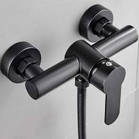 Grifo De Ducha De Acero Inoxidable Negro Para Baño Soporte Fijo Montaje En Pared Duradero Y Clásico Con Un Solo Manijero - details 0